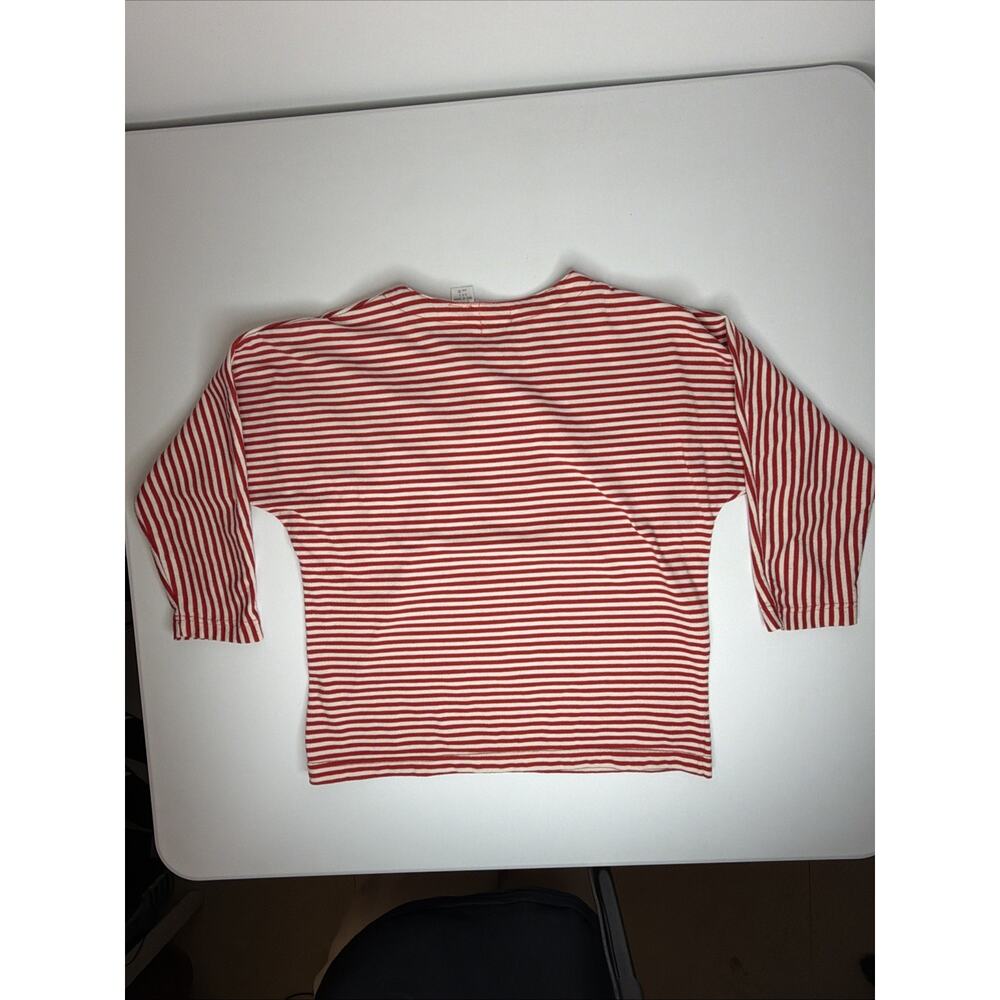 Vintage Basic Ingredients Red White Striped Button Top Small 3/4 Long Sleeve - Picture 8 of 11